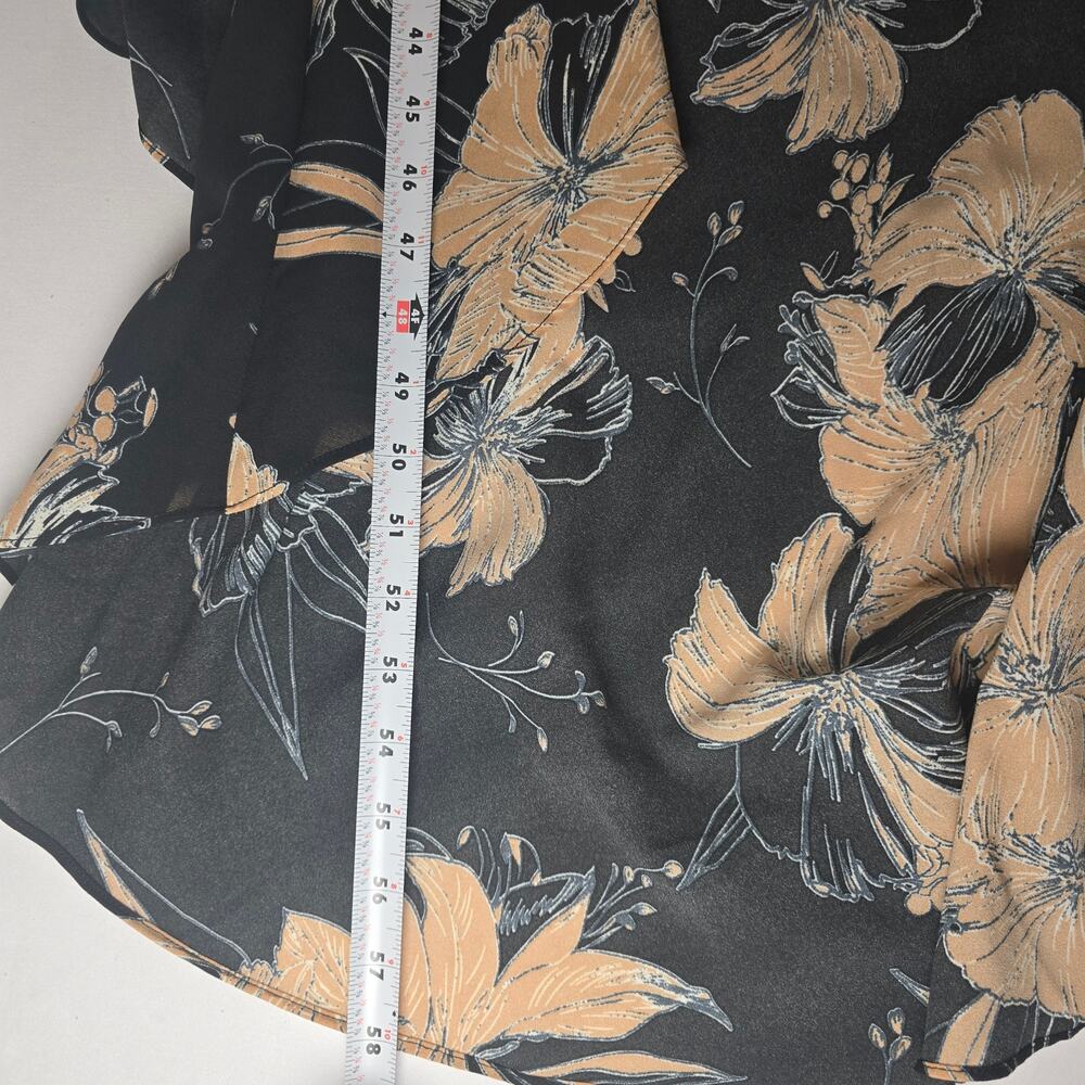 NWT Lulus Darling Daylily Black Floral Print High-Low Maxi Dress. Size L. - Picture 8 of 10